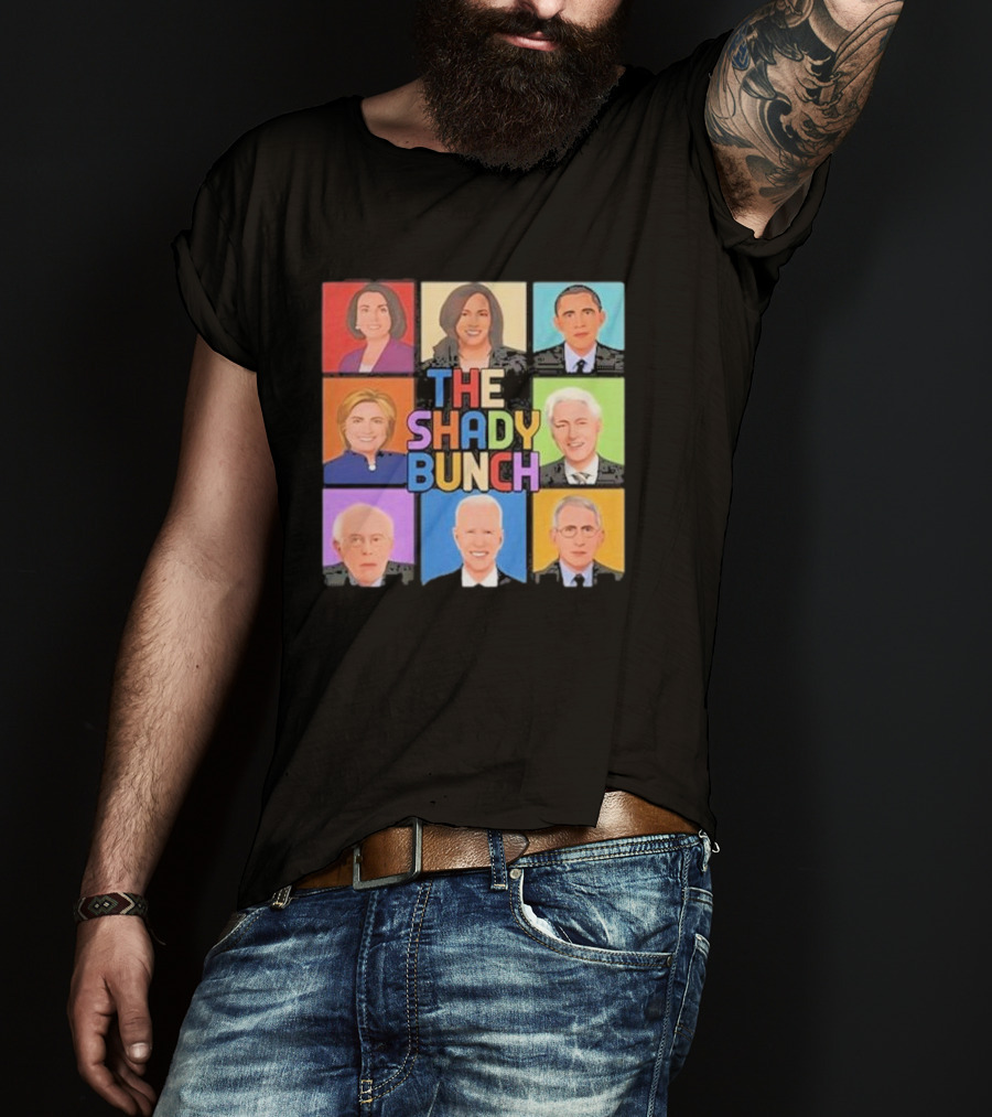 Untamedusa Store The Shady Bunch Political Portraits Face Grid T-Shirt