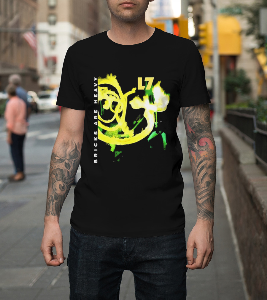 L7 Bricks Are Heavy Album Neon Graffiti T-Shirt