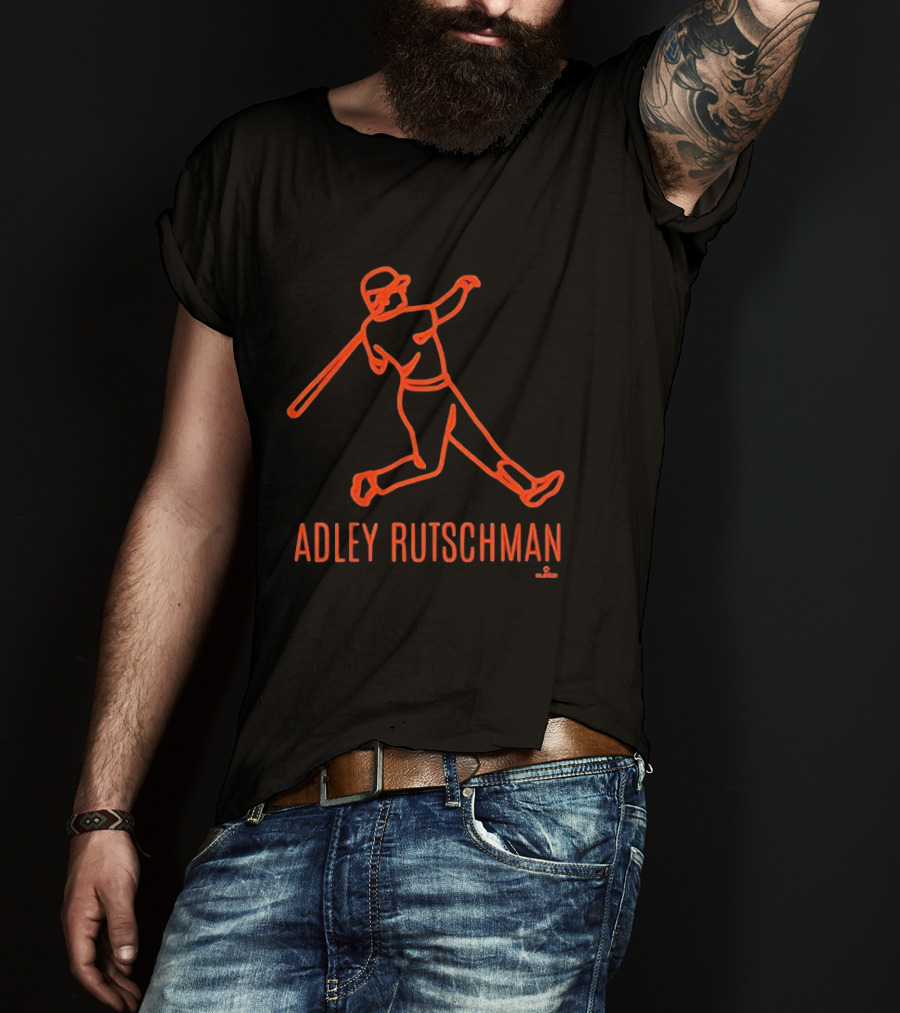 Adley Rutschman Baseball Swing Retro Line T-Shirt