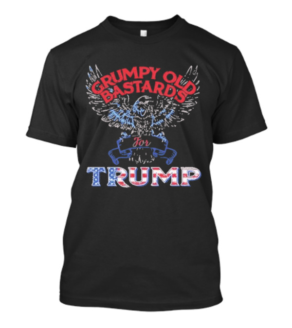 Grumpy Old Bastards For Trump With Eagle And American Flag Colors T-Shirt