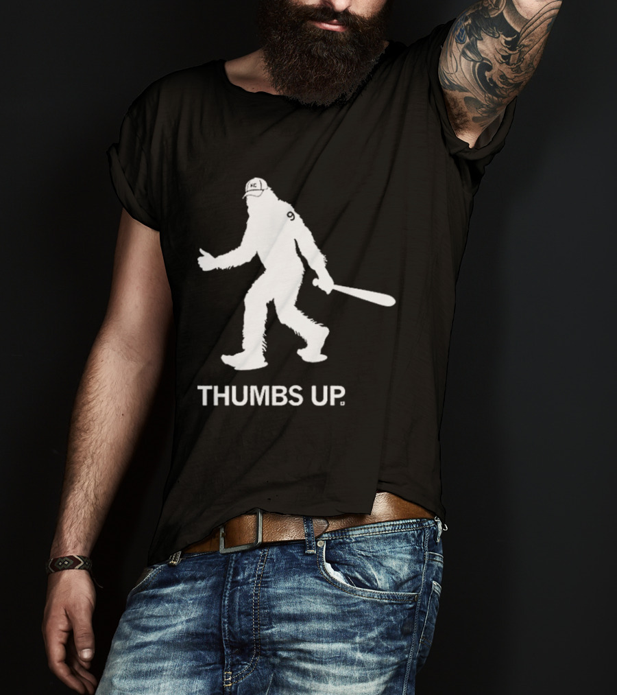 Raygunsite KC Bigfoot Thumbs Up With Baseball Bat T-Shirt