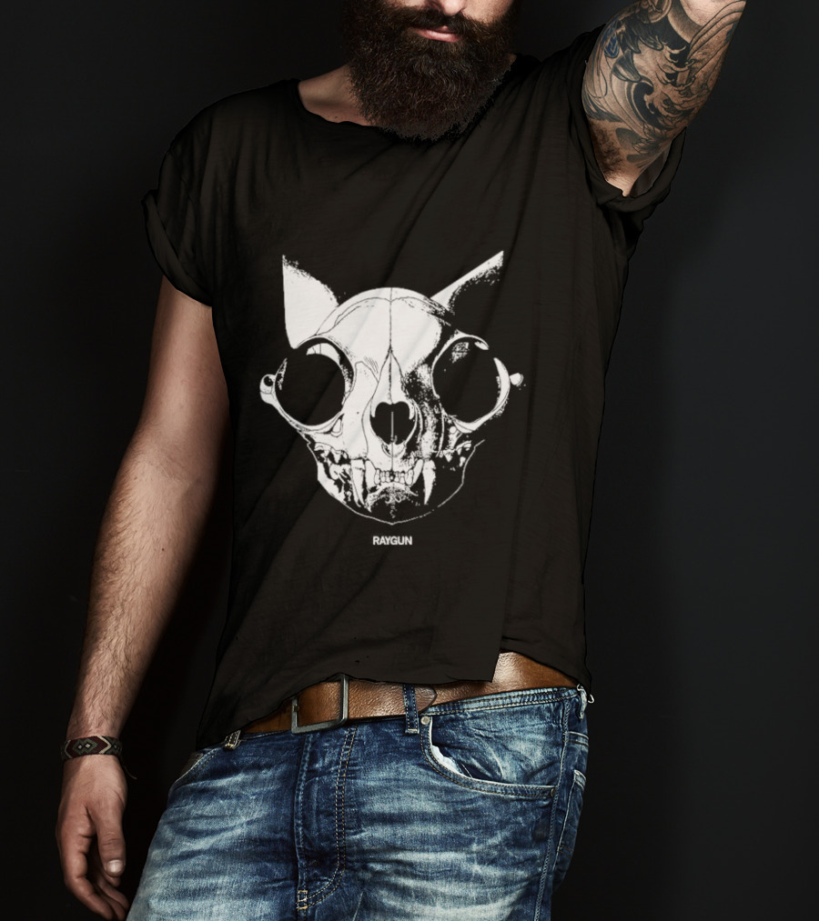 Cat Skull Raygun Heavyweight T-Shirt