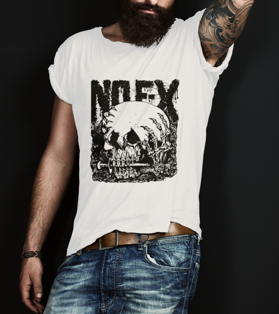 NOFX OG Skull With Skeleton Hand And Screwdriver T-Shirt