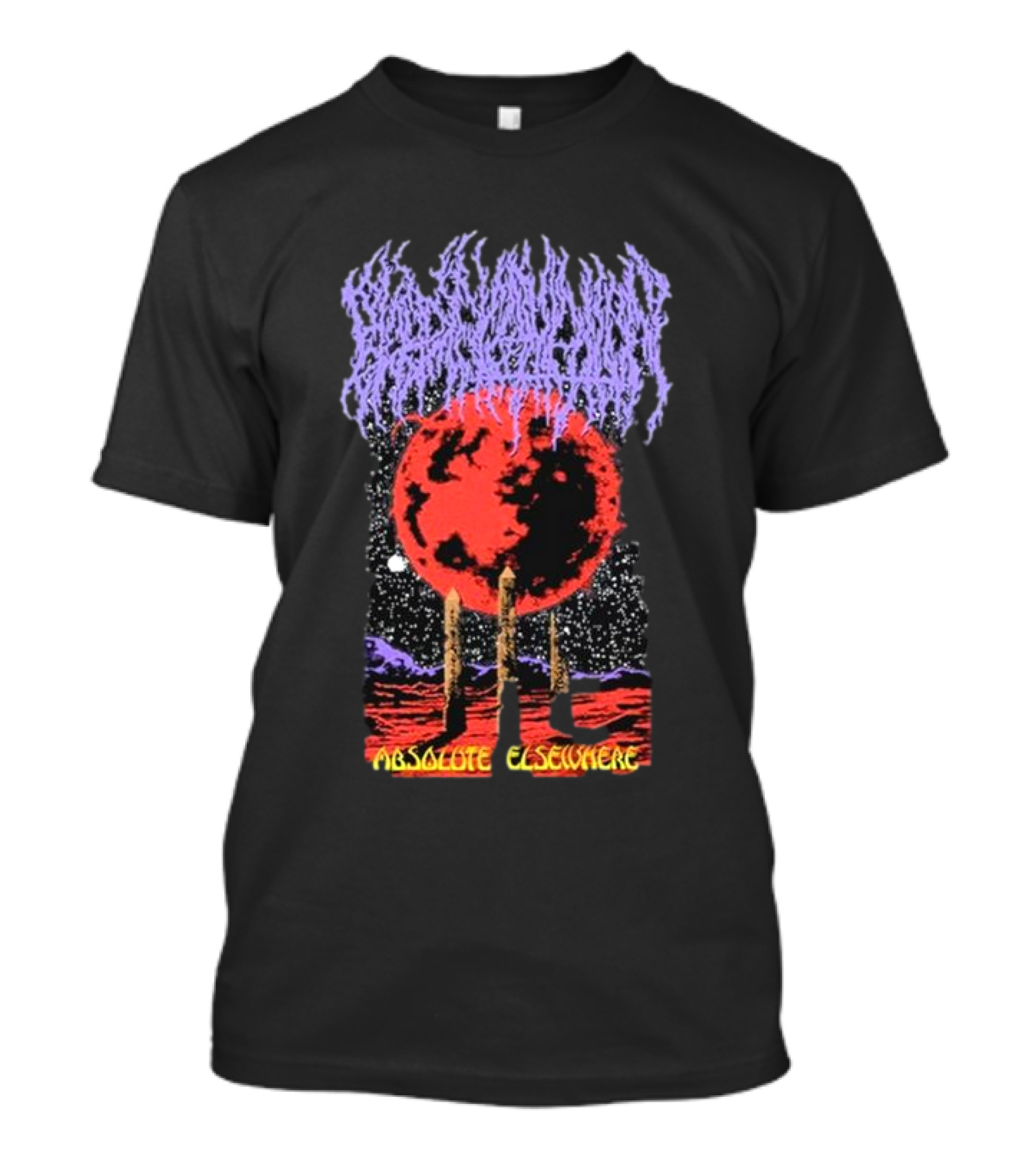 Blood Incantation Absolute Elsewhere All Life Is Temporary Moon And Cosmic Landscape T-Shirt