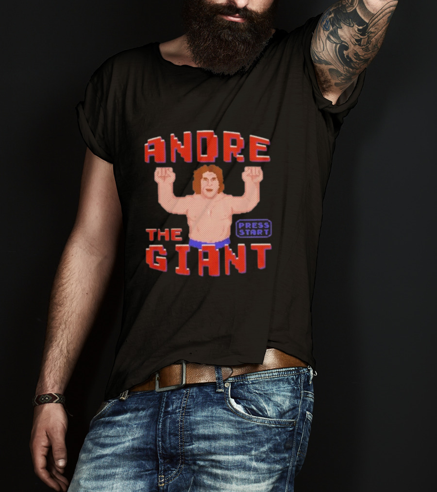 Andre The Giant Press Start Retro Gaming T-Shirt