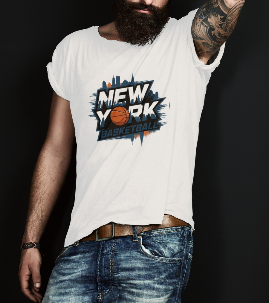New York City Skyline Basketball T-Shirt