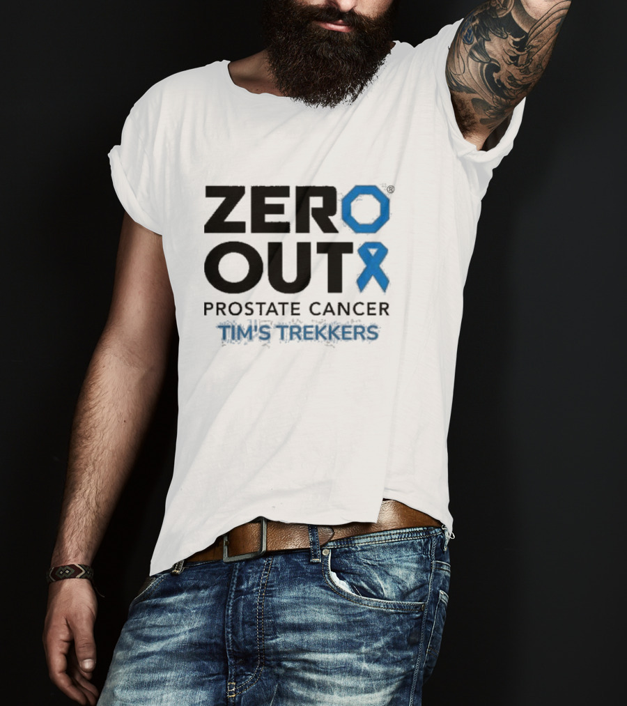 Zero Out Prostate Cancer Tim's Trekkers Awareness Blue T-Shirt