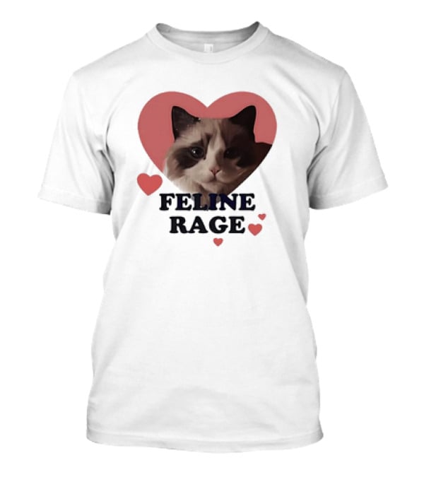 Feline Rage Heart Love Cat T-Shirt