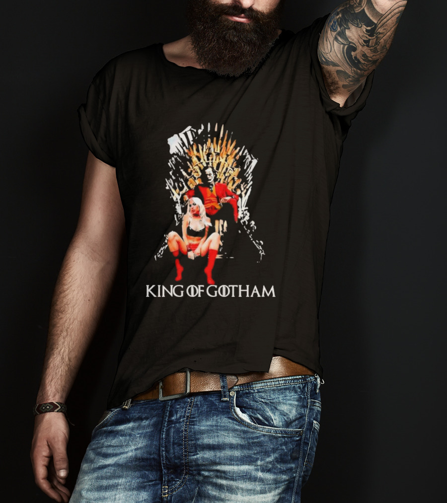 Joker And Harley Quinn King Of Gotham Throne T-Shirt