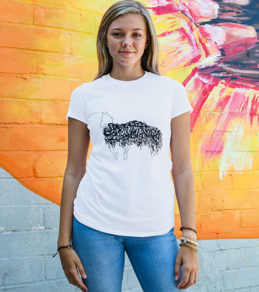 Sanguisugabogg Pony Cover Abstract Dripping Horse T-Shirt