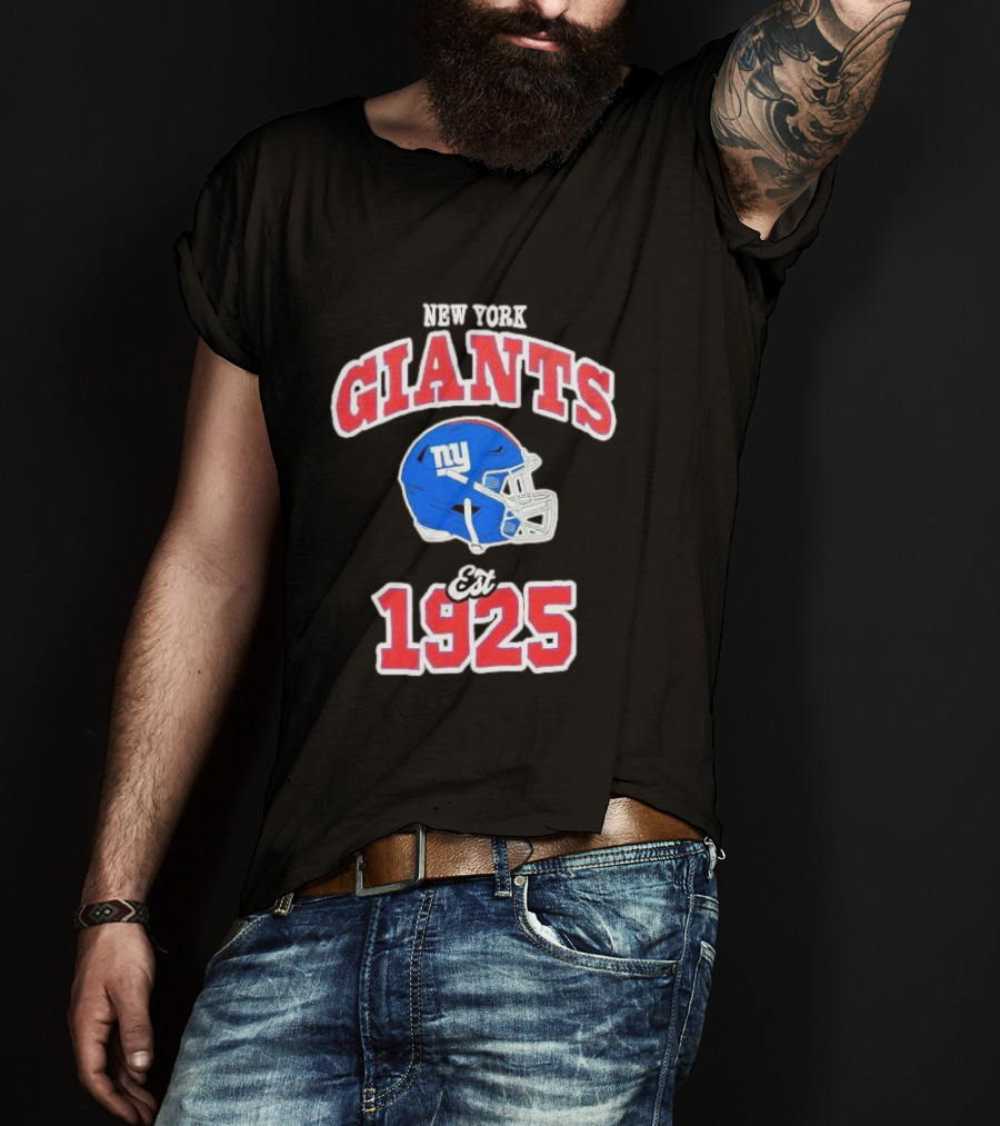 New York Giants Est 1925 Blue Helmet Aleali May Collaboration T-Shirt