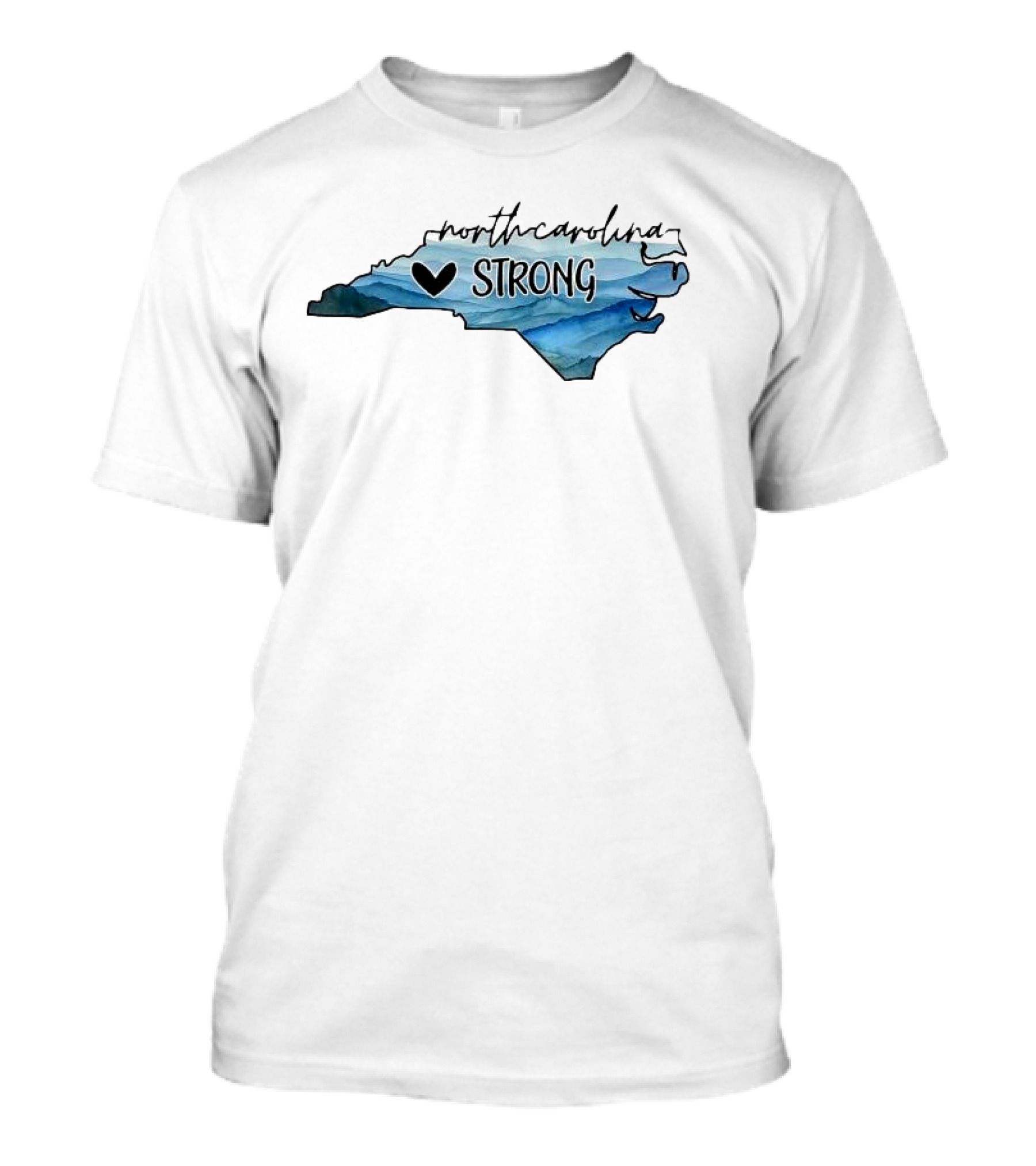 North Carolina Strong Heart Map T-Shirt