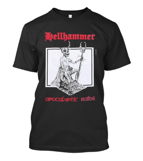 Hellhammer Apocalyptic Raids Horned Figure With Runes T-Shirt