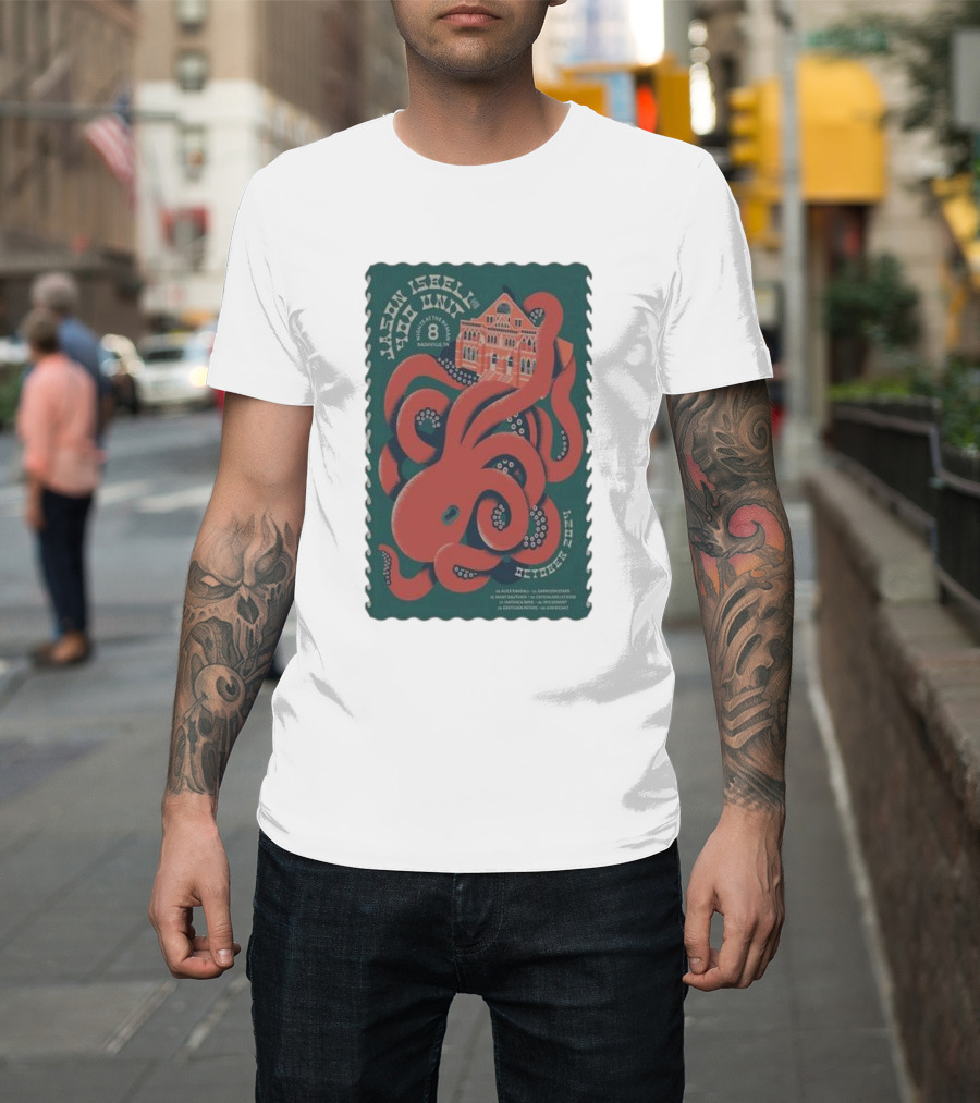 Jason Isbell and the 400 Unit Nashville Ryman Octopus Poster October 2024 Tour Dates T-Shirt