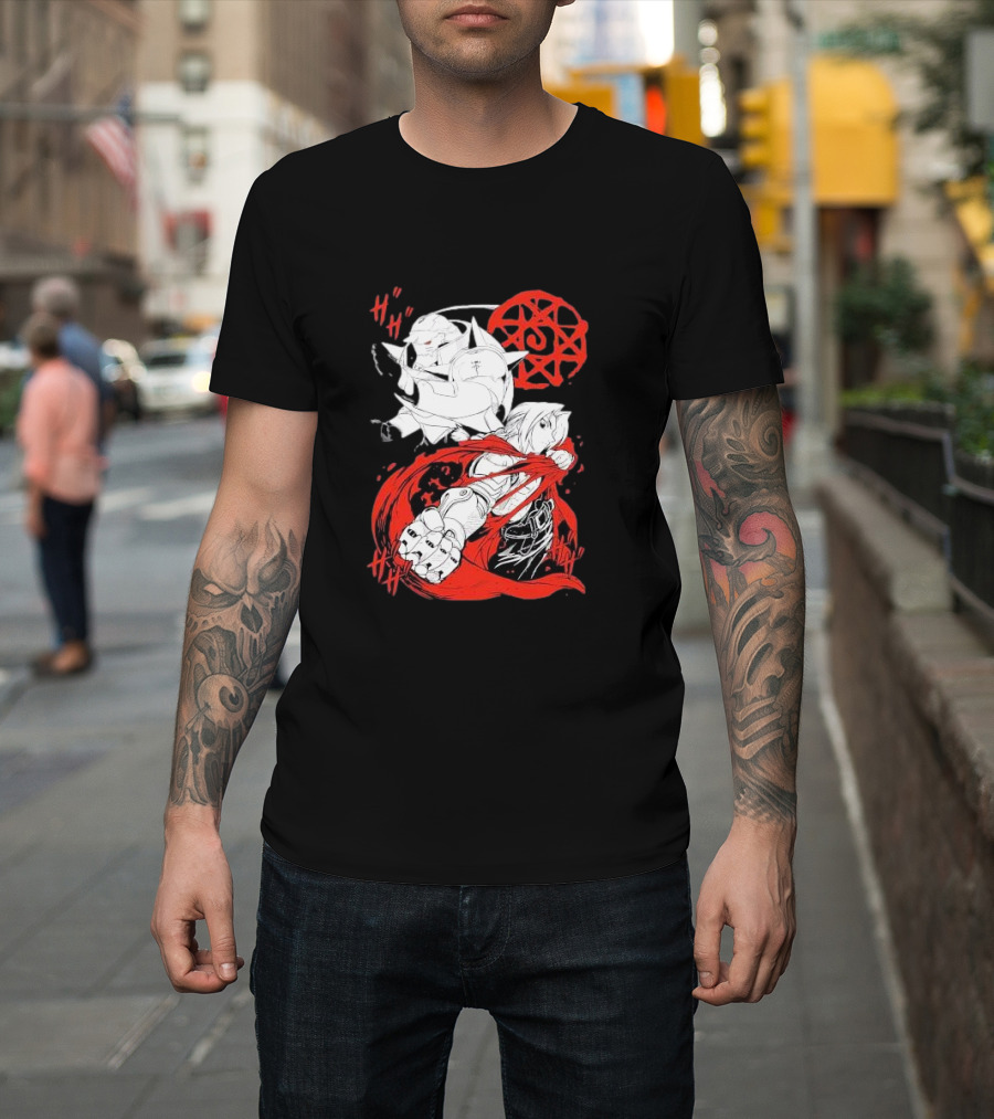 Fullmetal Alchemist Brotherhood Alphonse Elric Red Alchemy Circle Edward Elric T-Shirt