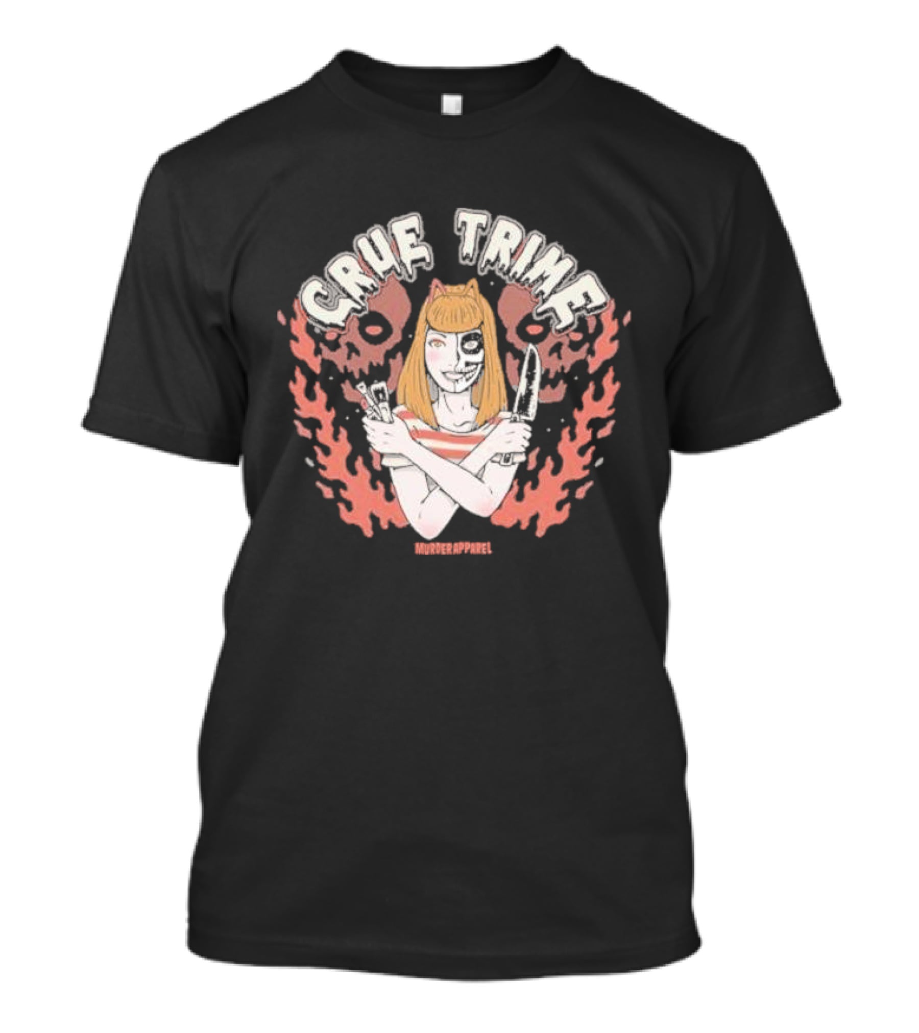 Crue Trime Girl Fire Horror Aesthetic Murder T-Shirt
