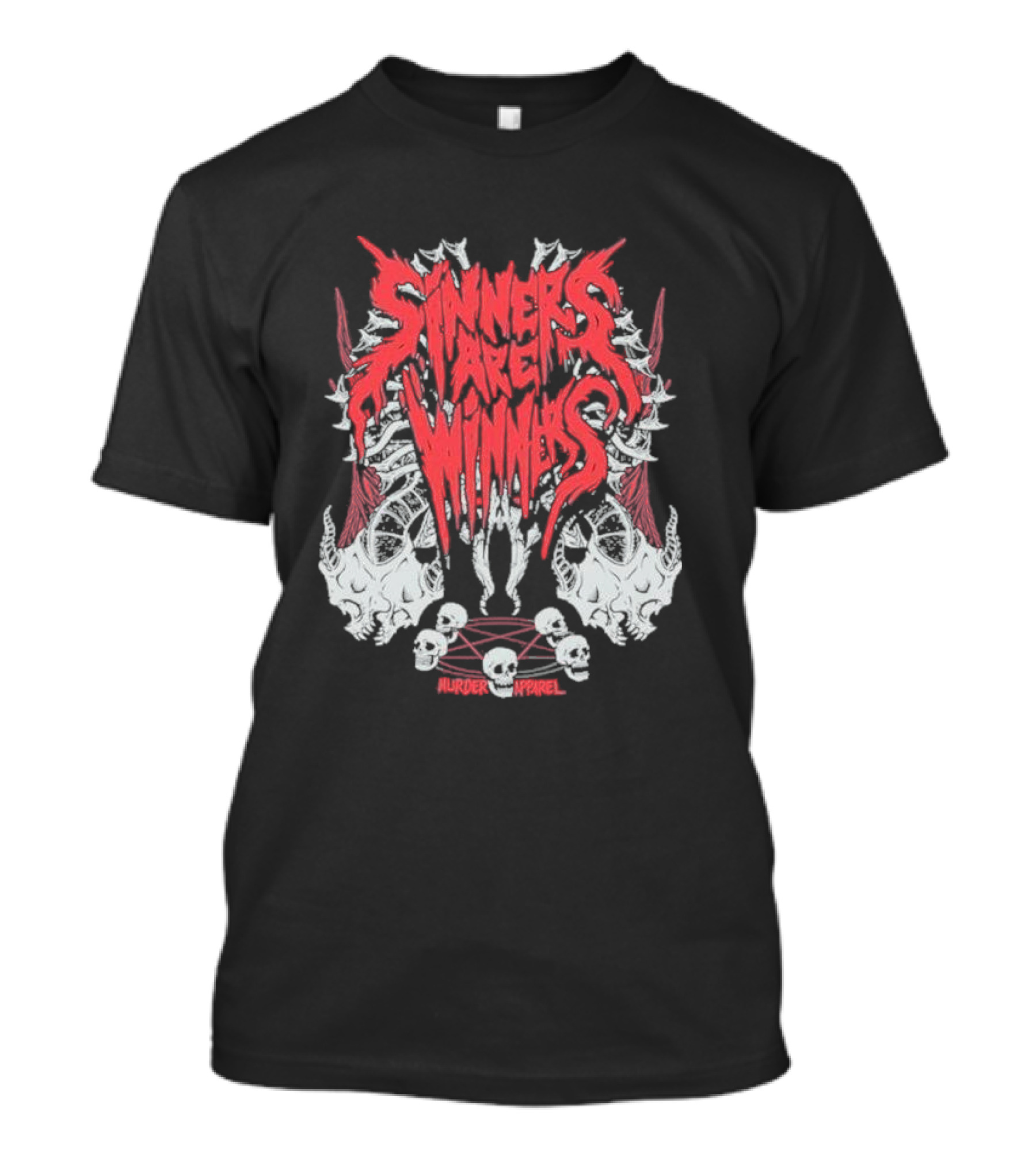 Sinners Are Winners Skull Spines Murder T-Shirt