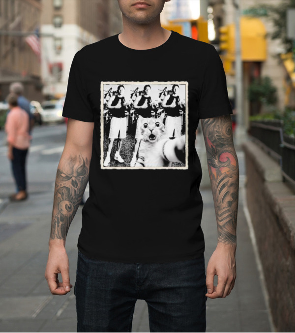 Shirt: Cat Selfie With Taehyung Sasquatch and Cat Black and White Duplicate Thumbs Up T-Shirt Cat Selfie With Taehyung Sasquatch and Cat Black and White Duplicate Thumbs Up T-Shirt