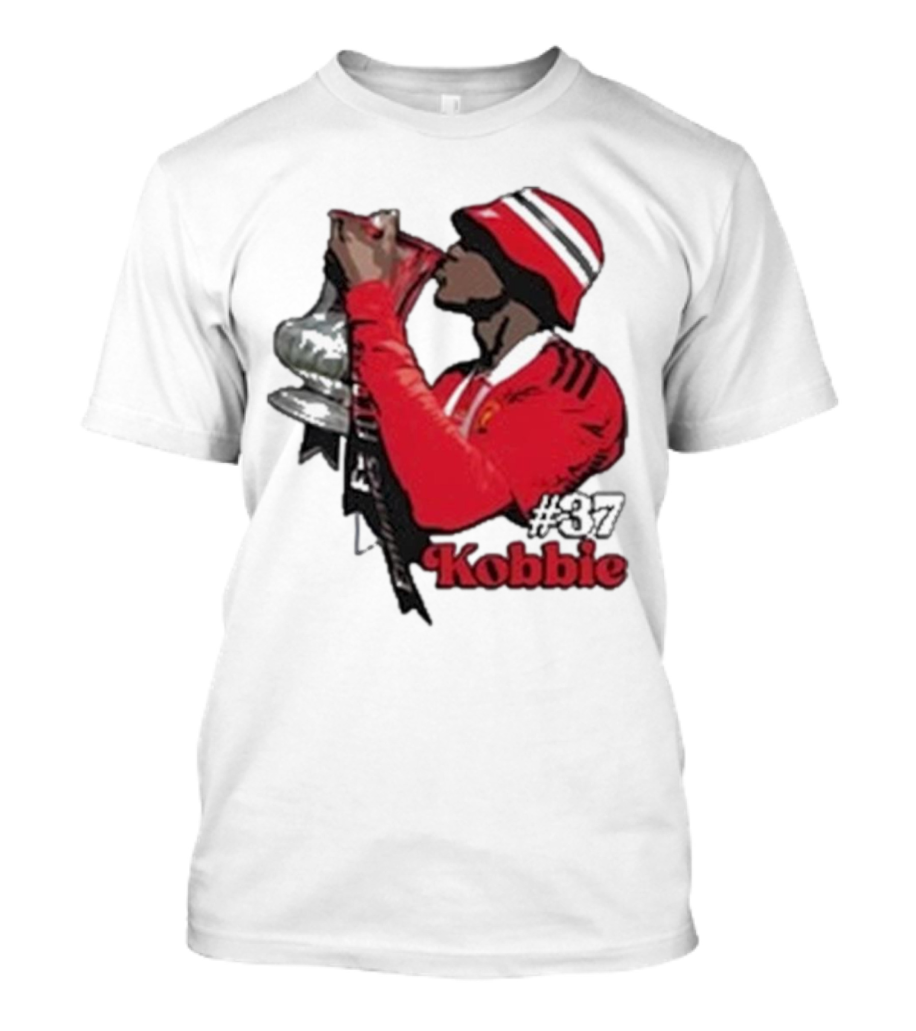 Kobbie #37 Cup Victory Celebration In Red Hoodie And Hat T-Shirt