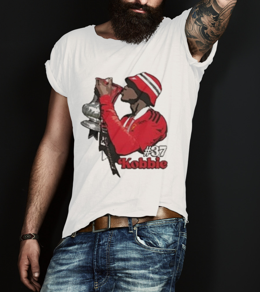 Kobbie #37 Cup Victory Celebration In Red Hoodie And Hat T-Shirt