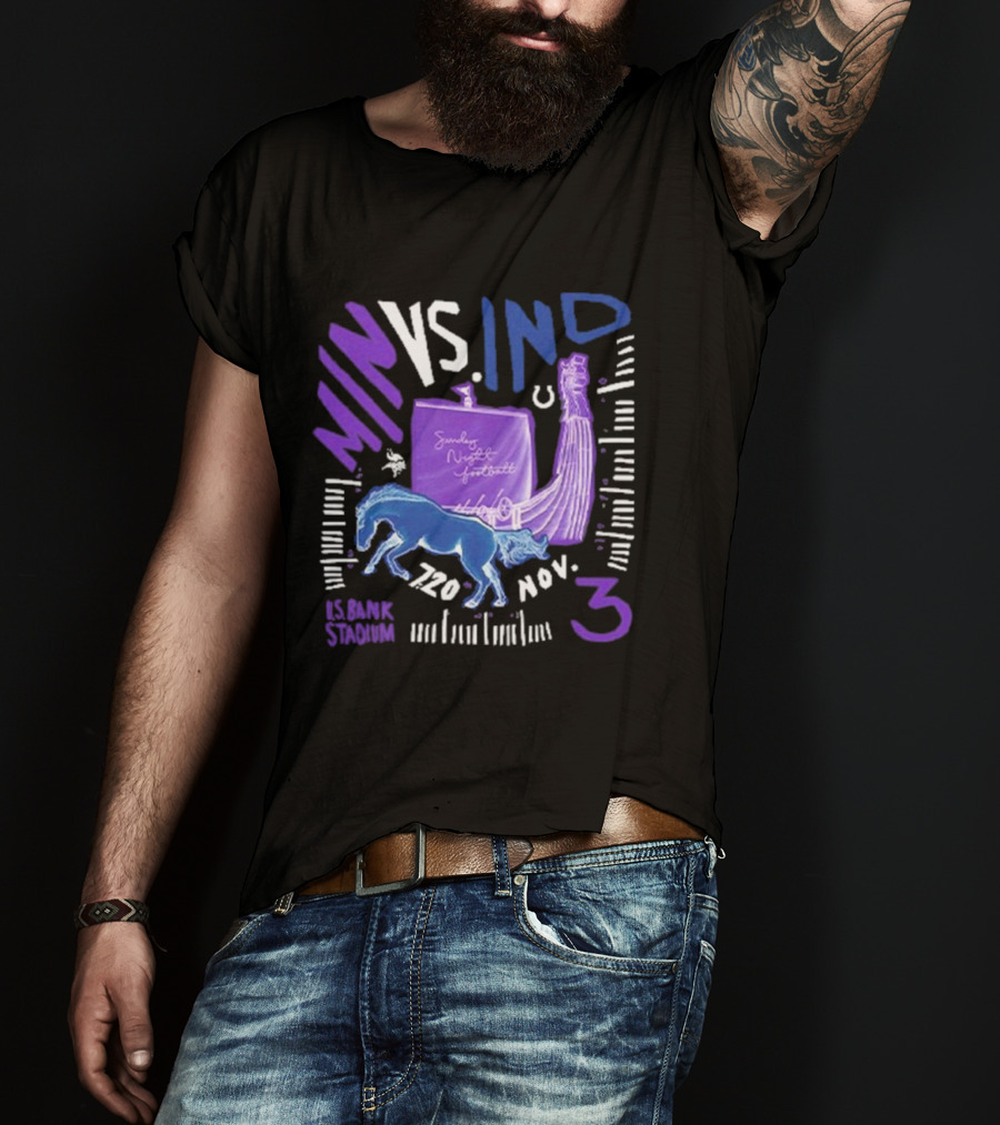 MIN VS. IND Sunday Night Football U.S. Bank Stadium Nov 3, T-Shirt