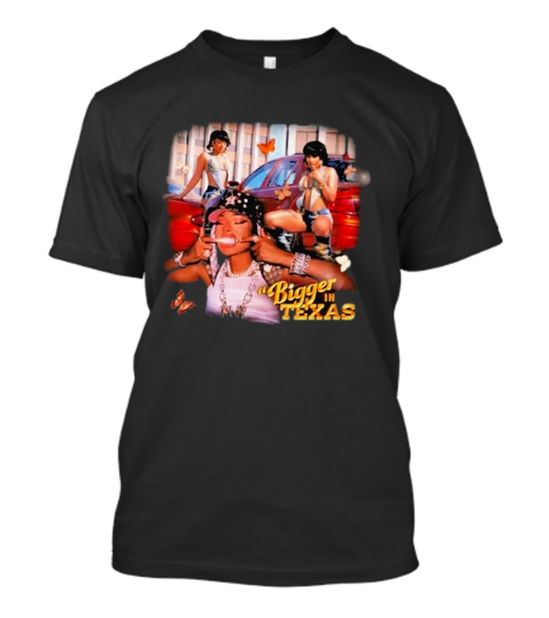 Bigger In Texas Retro Car And Girls T-Shirt