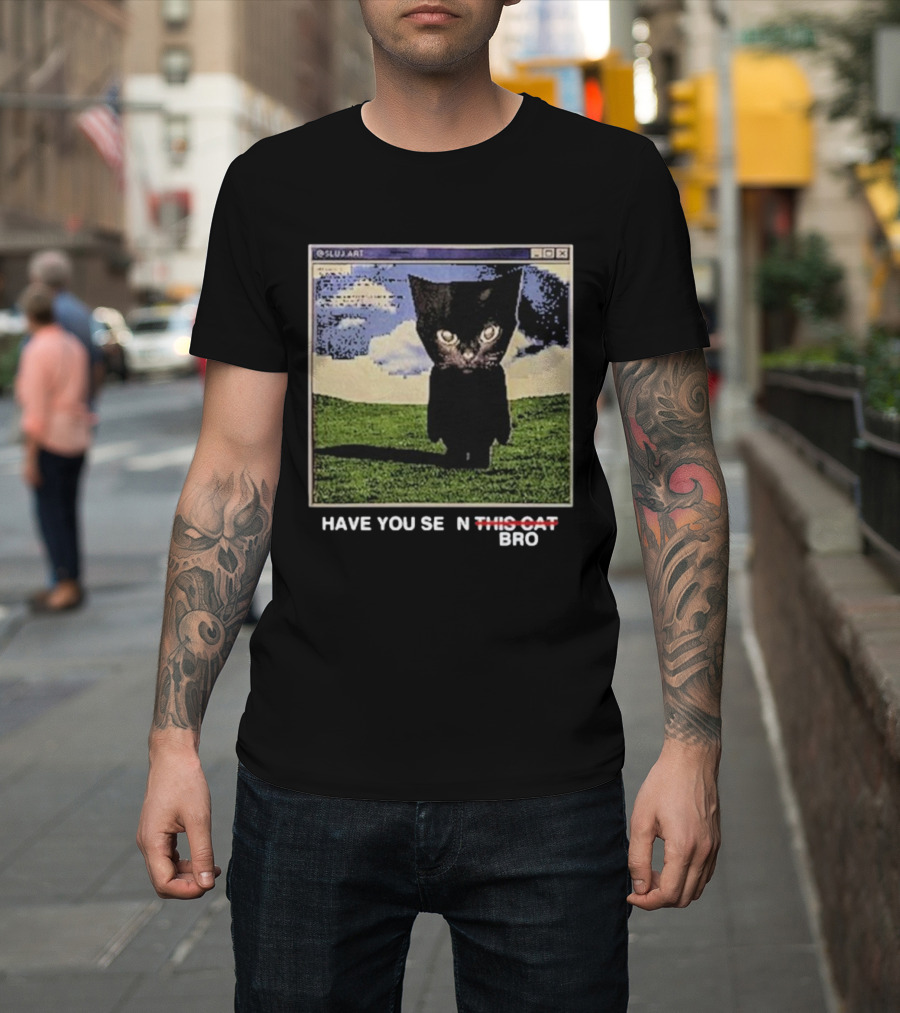 Have You Seen This Cat Bro SLUJ ART Computer Screen T-Shirt