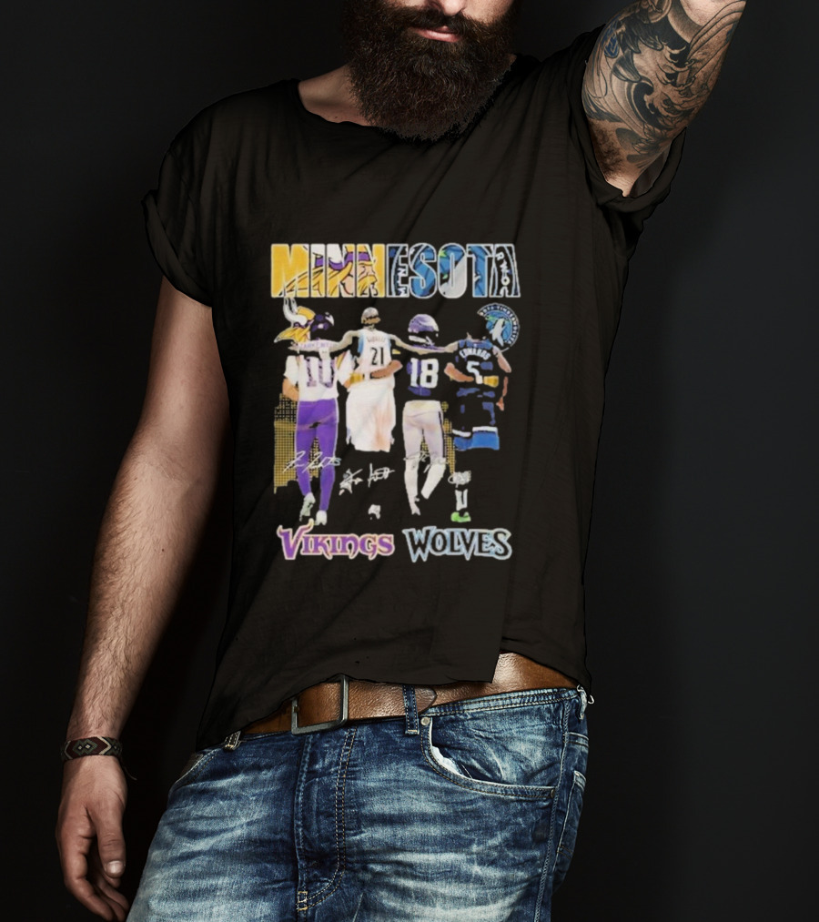 Minnesota Vikings Wolves Signature Collaboration T-Shirt
