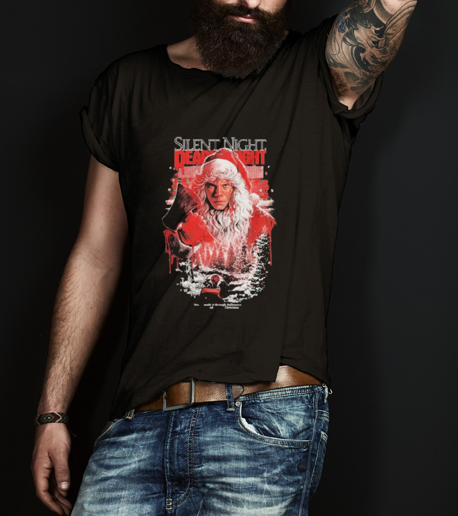 Silent Night Deadly Night Santa's Slay With Axe In Creepy Christmas Scene T-Shirt