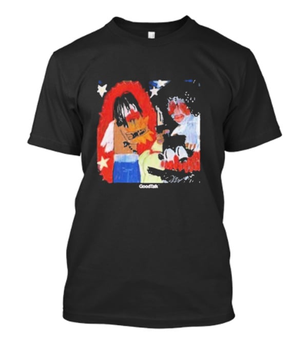 Gigi Goodtalk Skaiwater Artwork With Stars And Cartoon Figures T-Shirt