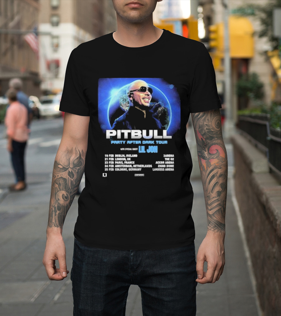 Pitbull Party After Dark Tour UK Europe February 2025 with Lil Jon T-Shirt