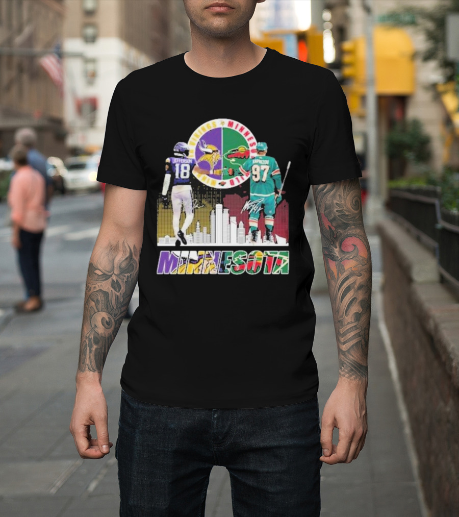 Minnesota Vikings Justin Jefferson Minnesota Wild Kirill Kaprizov Minnesota Proud T-Shirt