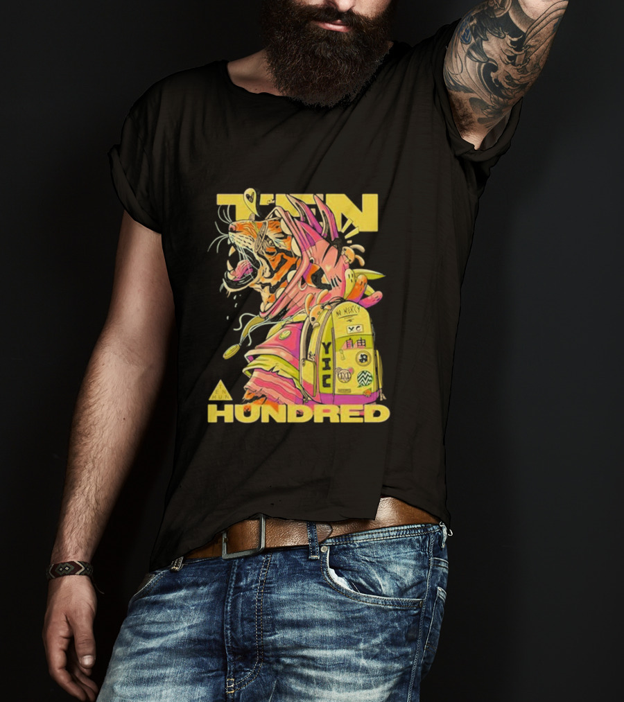 TENHUNDRED Tiger Backpack Wear Your Mask HUNDRED T-Shirt