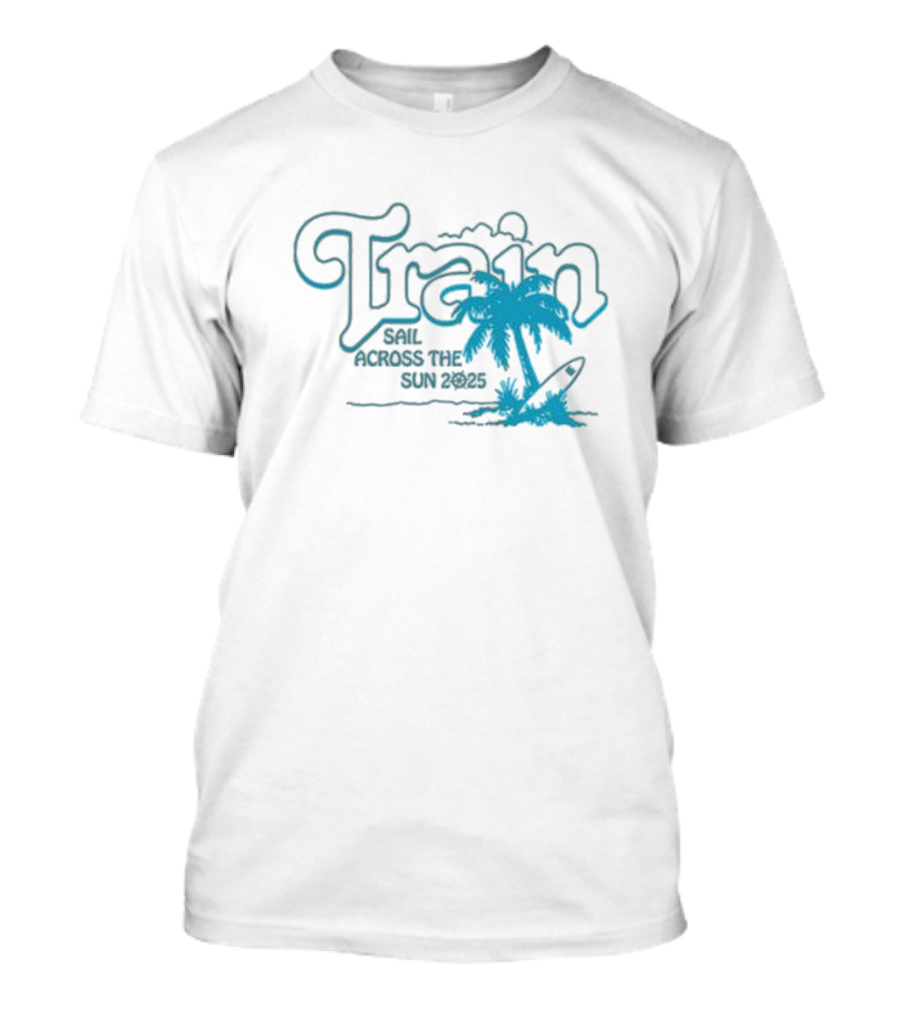Train Sail Across The Sun 2025 Palm Surfboard T-Shirt