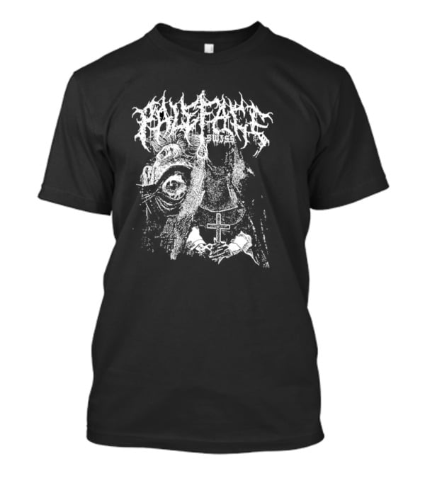 Paleface Swiss Orphan Monochrome Cross And Veiled Figure With Distorted Face T-Shirt