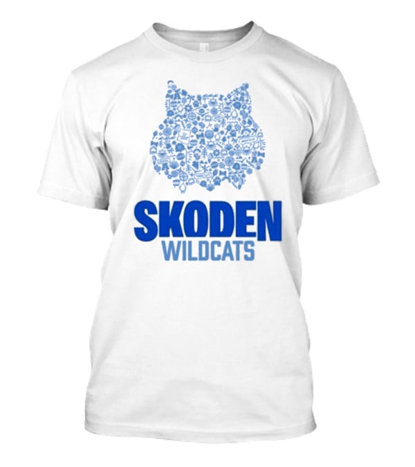 Skoden Wildcats Blue Emblem With Symbols T-Shirt