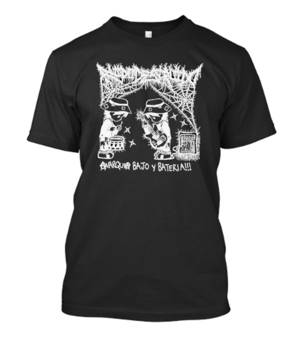 Destruido Ruido Anarquía Bajo Y Batería Ilustración De Música Punk Rock T-Shirt