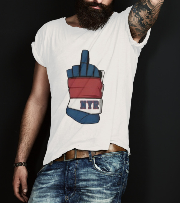 New York Rangers NYR Middle Finger Hockey Glove T-Shirt