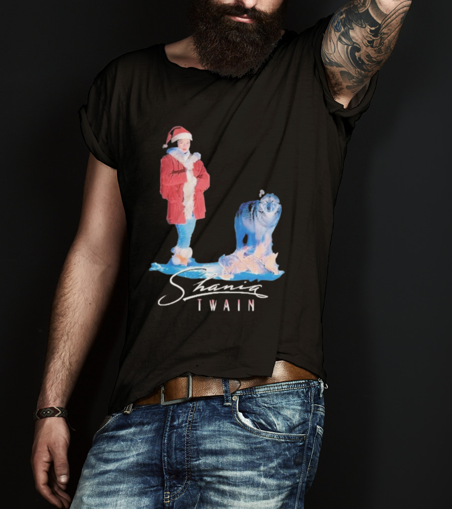 Shania Twain Holiday Santa Suit And Wolf T-Shirt