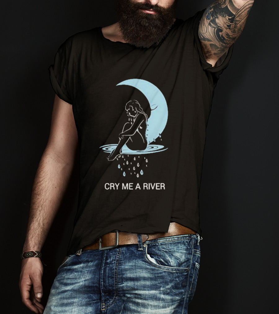 Sean Robinson Cry Me A River Sitting Figure Moon And Water Droplets T-Shirt