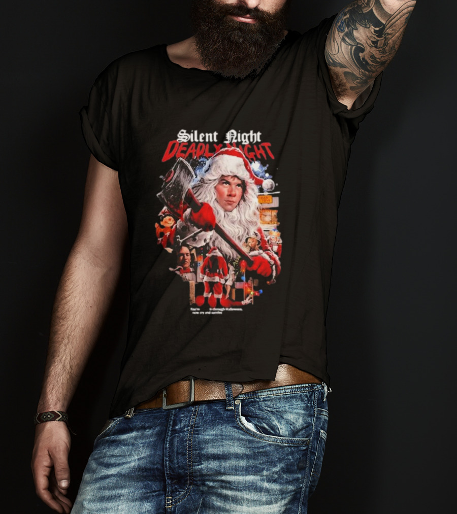 Silent Night Deadly Night Gutter Garbs Christmas Horror Santa Axe T-Shirt