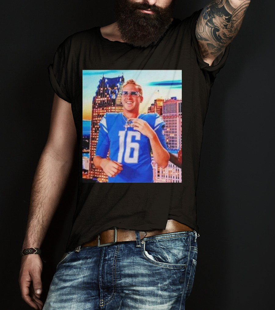 Iced Out Jared Goff Detroit Skyline Football Fashion T-Shirt
