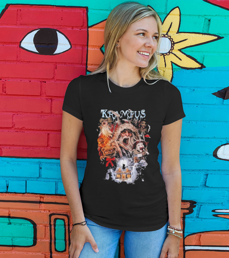 Krampus You Better Watch Out Holiday Horror Icons Christmas Monster Scene T-Shirt