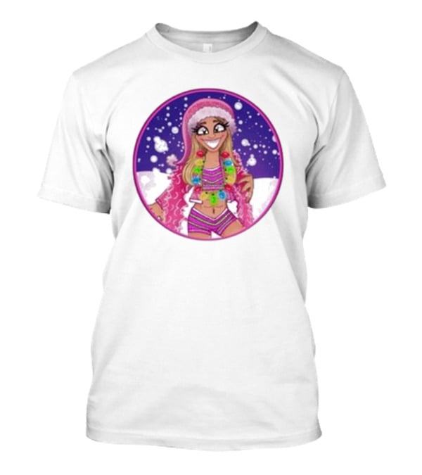 Merry Brittmas Wrestling Funny Christmas Outfit Santa Hat Cartoon T-Shirt