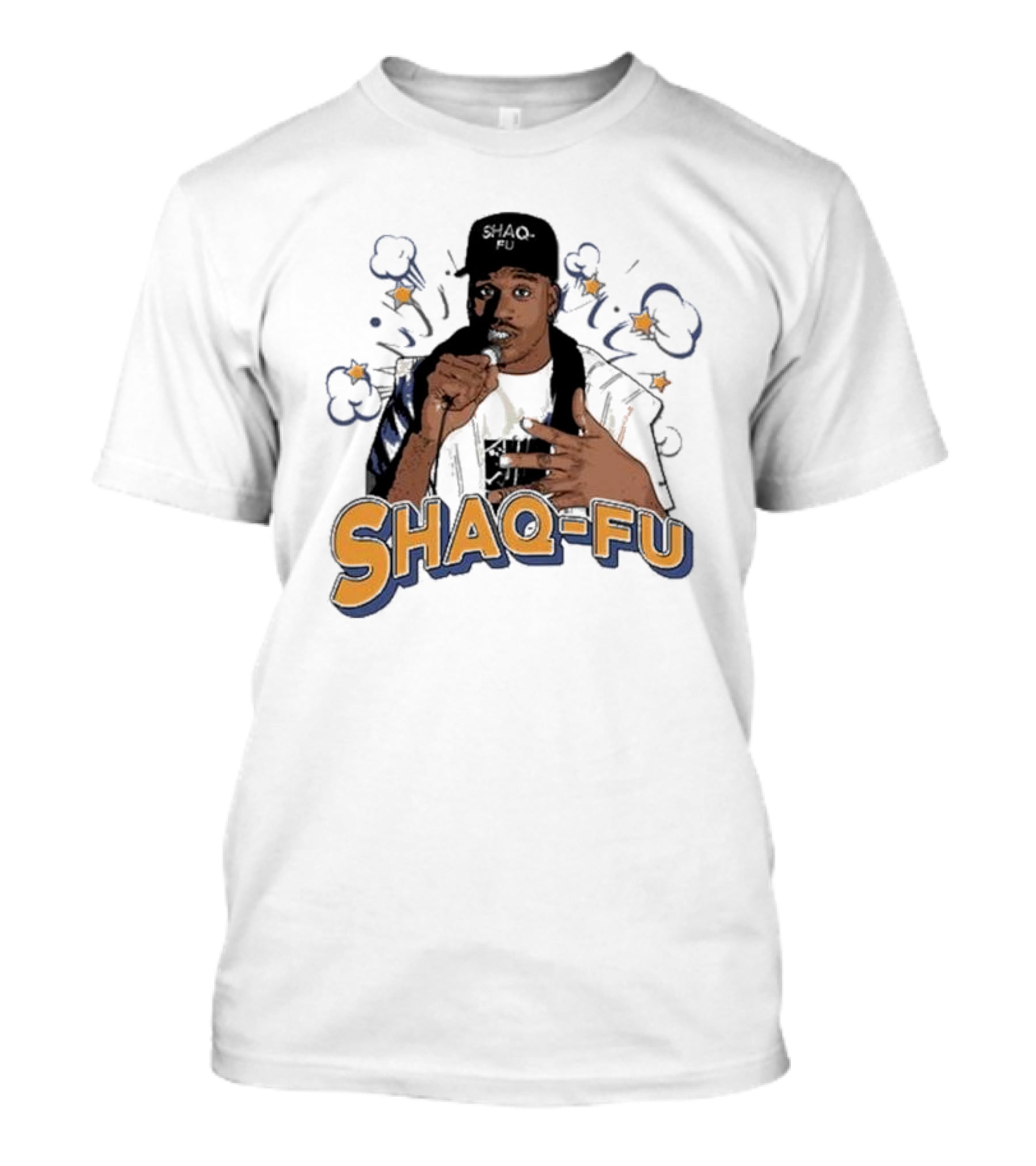 Shaq-Fu Comic Style Microphone Poderes Deportivos Y Comedia Vintage Retro 90s T-Shirt