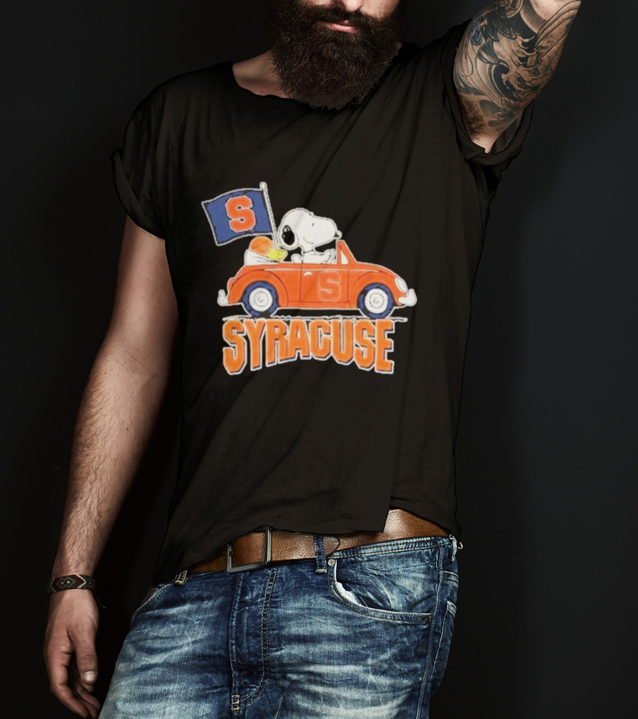 Snoopy Syracuse Orange Basketball Driving Car T-Shirt