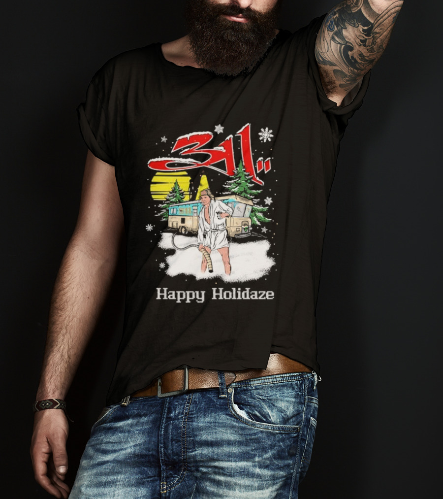 Happy Holidaze 311 Christmas Vacation RV Scene T-Shirt