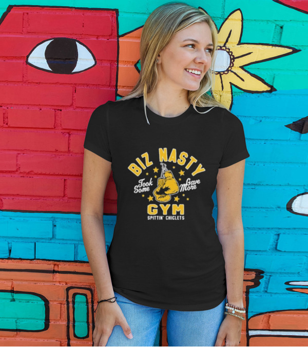 Biz Nasty Gym Took Some Gave More Spittin' Chiclets Boxing Gloves Stars T-Shirt