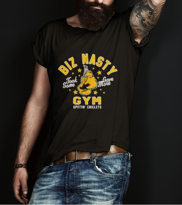 Biz Nasty Gym Took Some Gave More Spittin' Chiclets Boxing Gloves Stars T-Shirt