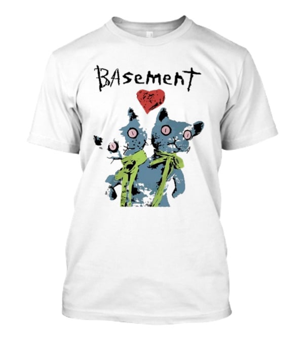 Basement Siamese Cats With Heart T-Shirt